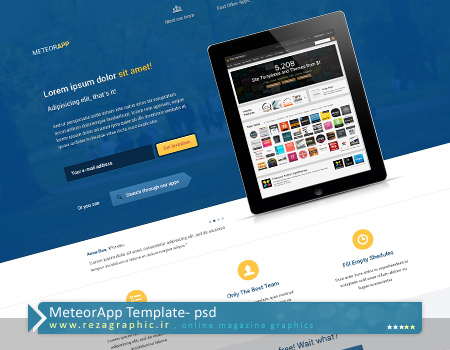 طرح لایه باز قالب - Meteor App | رضاگرافیک